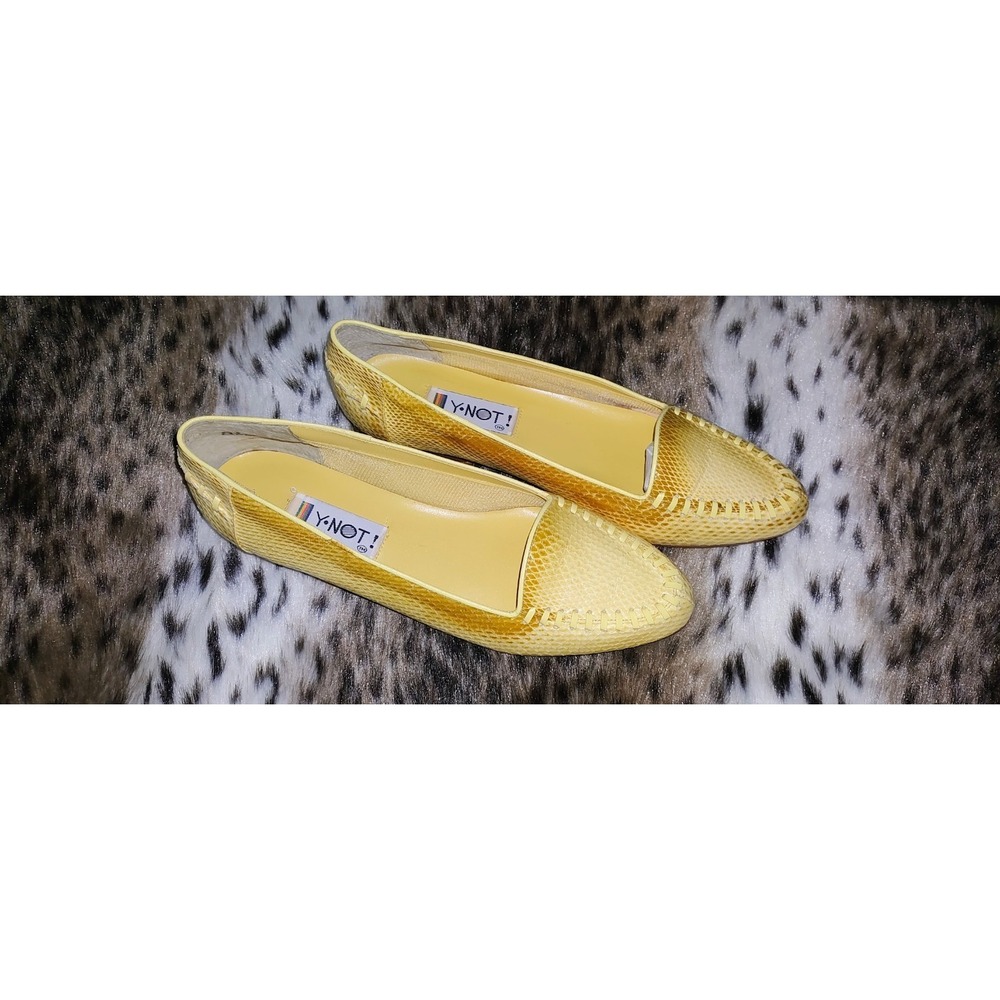 Yellow Snakeskin Loafer Size 8.5M NEW With Box